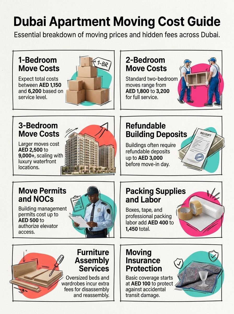 How Much Does It Cost to Move a 1, 2, or 3-Bedroom Apartment in Dubai? How Much Does It Cost to Move a 1, 2, or 3-Bedroom Apartment in Dubai?